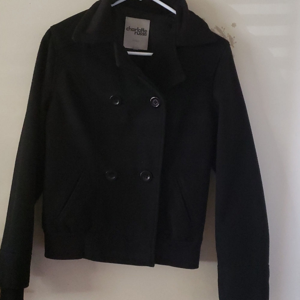 Black mid size pea coat